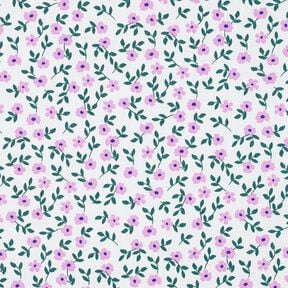 GOTS Baumwollpopeline Streublümchen | Poppy Fabrics – weiss/rosa, 