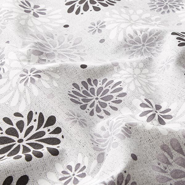Dekostoff Canvas Blumen – grau/weiss, image number 2