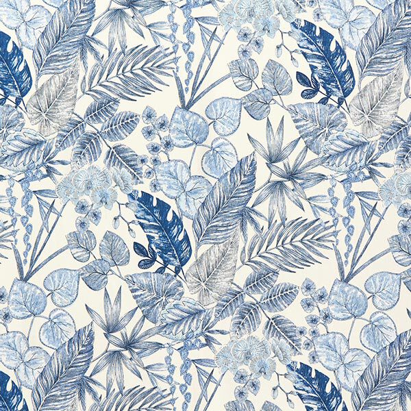 Outdoorstoff Acrisol Bouquet – blau | Reststück 100cm