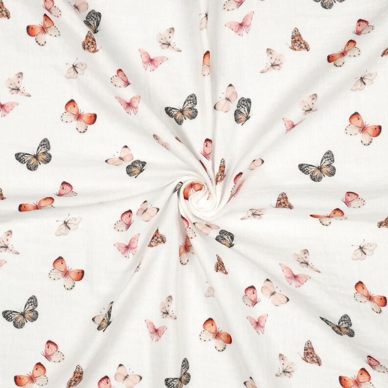 Musselin/ Doppel-Krinkel Gewebe hübsche Schmetterlinge Digitaldruck | Poppy Fabrics –,  image number 3