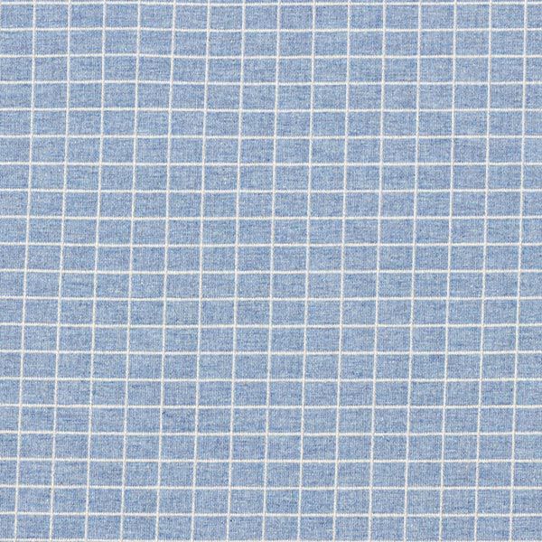 Baumwolljersey Karomuster – stahlblau | Reststück 50cm