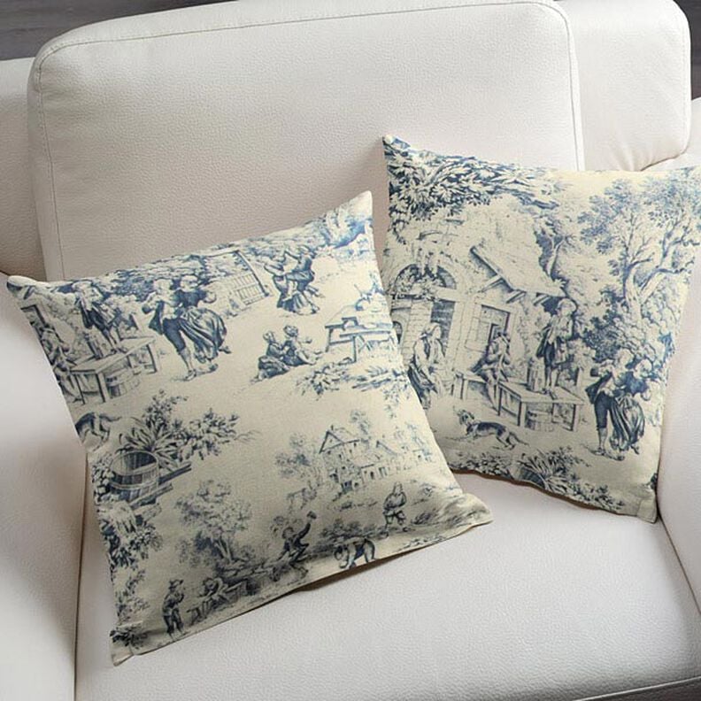 Toile de Jouy – stahlblau,  image number 5