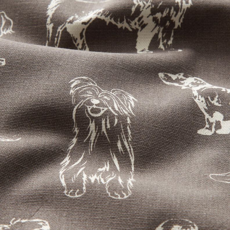 Dekostoff Canvas Hunde – dunkelgrau/creme, image number 2