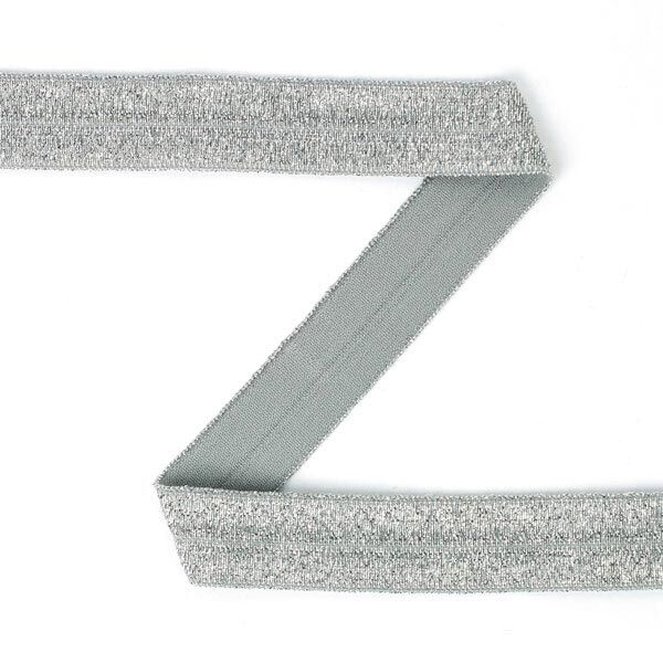 Elastisches Einfassband (Falzgummi), glitter - silber, image number 1