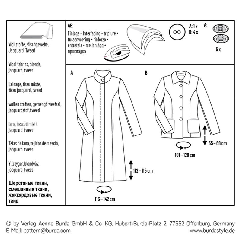 Mantel / Jacke | Burda 6461 | 34-46,  image number 5