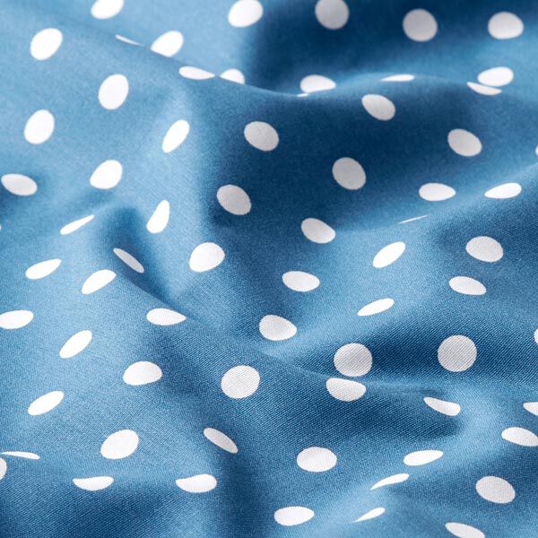Baumwollpopeline große Punkte – jeansblau/weiss,  image number 2
