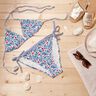 Badeanzugstoff Blumen und Palmenwedel – weiss/indigo,  thumbnail number 6