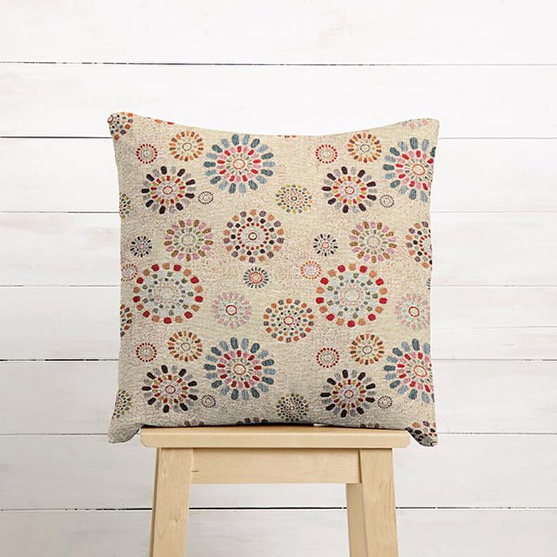 Dekostoff Gobelin Mandalas – hellbeige/rosa,  image number 7