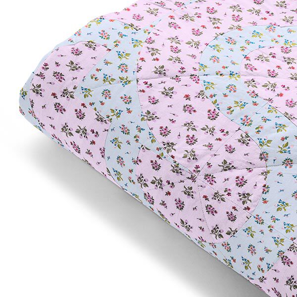Baumwollpopeline süße Blümchen – babyblau