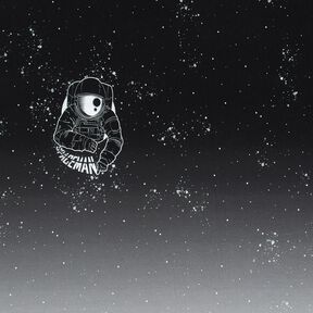 French Terry Panel Spaceman | Glitzerpüppi – schwarz/weiss, 