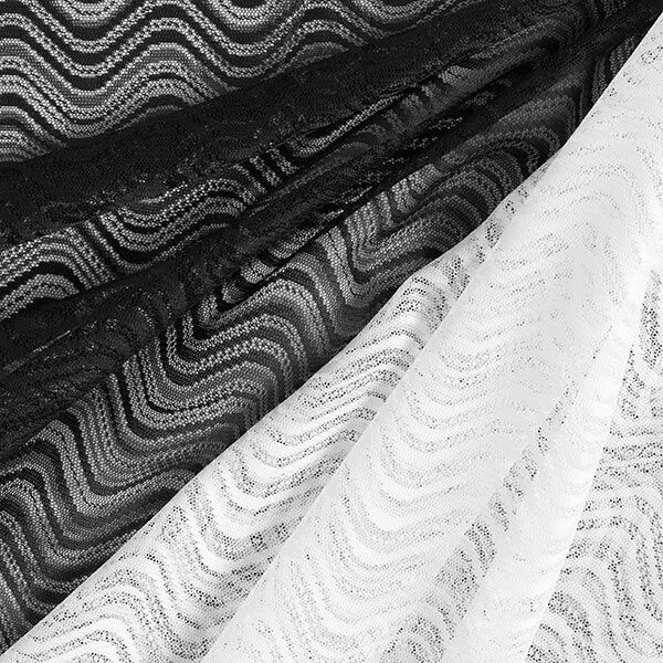 Spitze Wellenmuster – weiss | Reststück 100cm