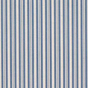 Dekostoff Halbpanama feine Streifen – jeansblau/natur, 