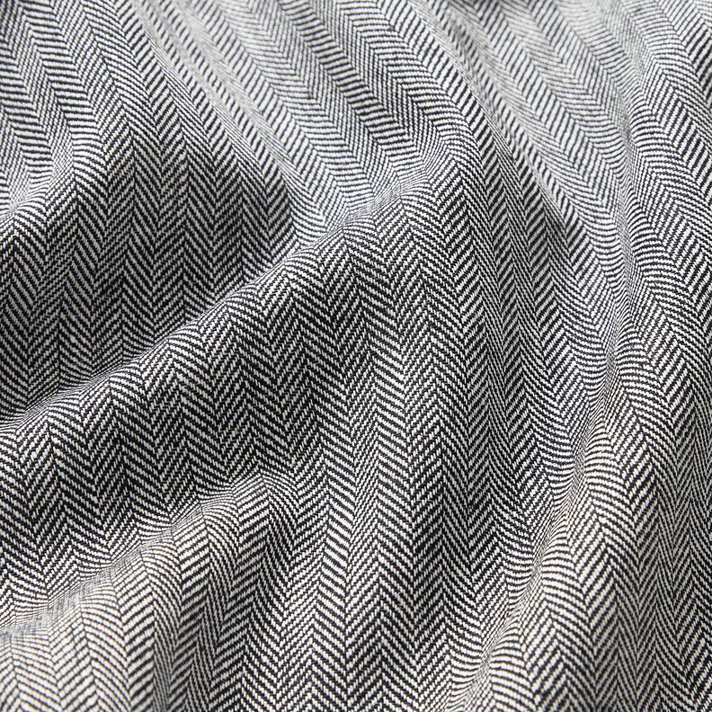 Leinen-Baumwoll-Mix Fischgrat – schwarz,  image number 2
