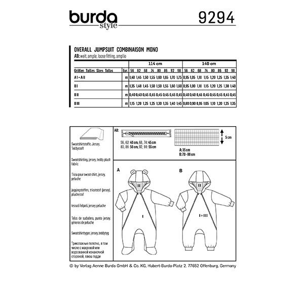 Overall | Burda 9294 | 56-98,  image number 11
