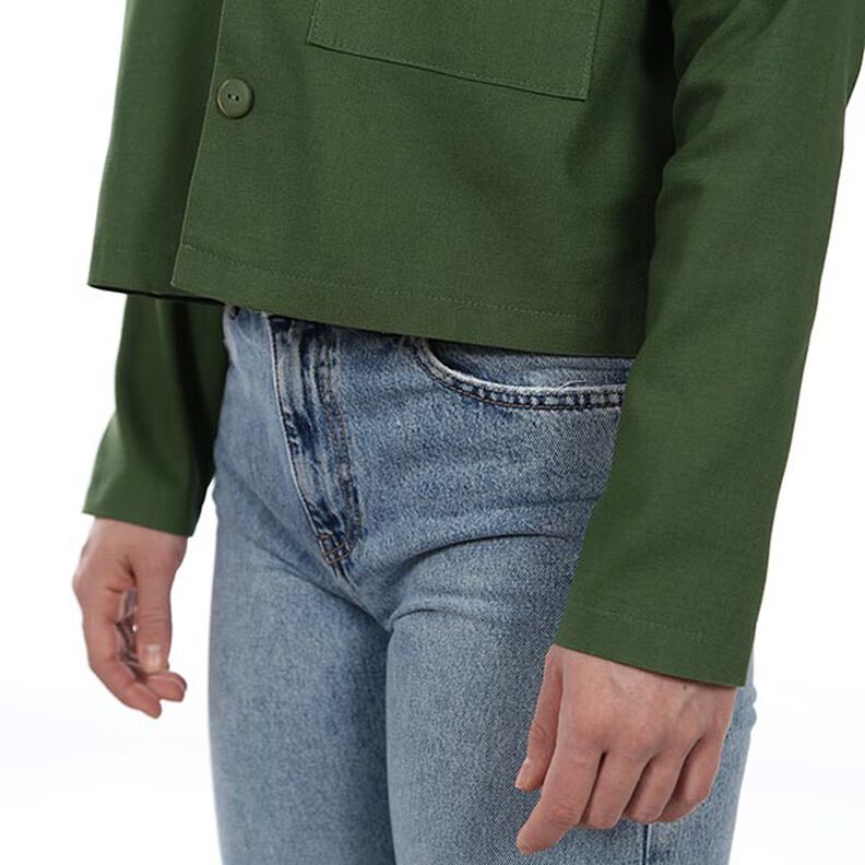 FRAU CLEO kurze Jacke mit Stehkragen und aufgesetzter großer Tasche | Studio Schnittreif | XS-XXL,  image number 9