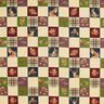Dekostoff Gobelin herbstliches Patchwork – hellbeige/karminrot,  thumbnail number 1