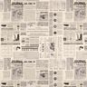 Dekostoff Halbpanama Vintage Zeitung – natur/schwarz,  thumbnail number 1