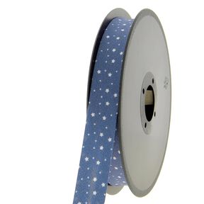Schrägband Sterne Bio-Baumwolle [20 mm] – marineblau, 