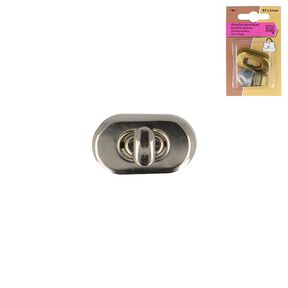 Drehverschluss [ 2,1 x 3,7 cm ] – silber metallic, 