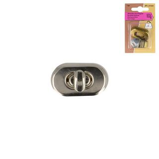 Drehverschluss [ 2,1 x 3,7 cm ] – silber metallic, 