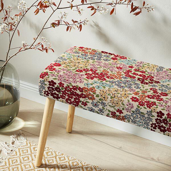 Dekostoff Gobelin Blumenpracht – hellbeige/rot,  image number 6