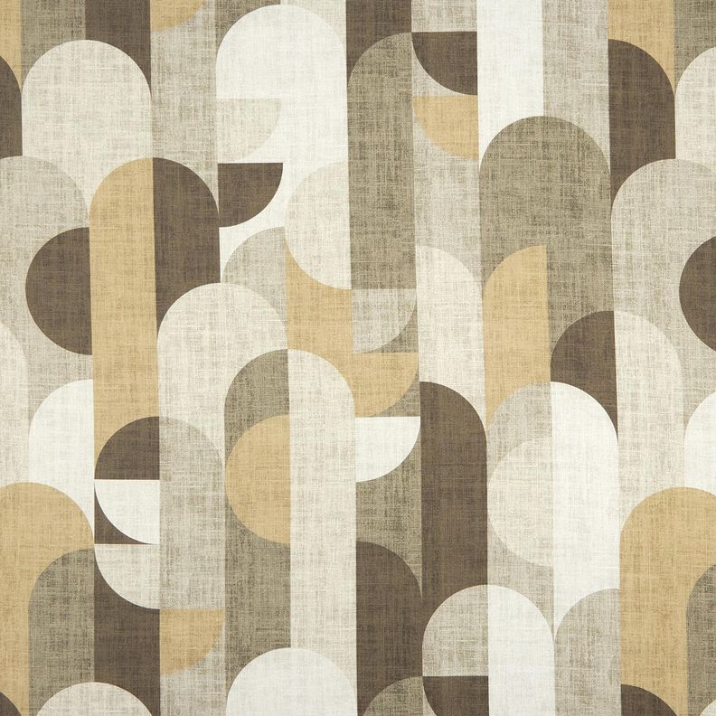 Verdunkelungsstoff abstrakte Bögen – khaki/helltaupe, image number 1