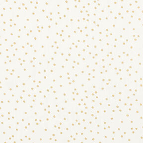 Baumwollstoff Popeline feine Punkte – wollweiss/gold, 