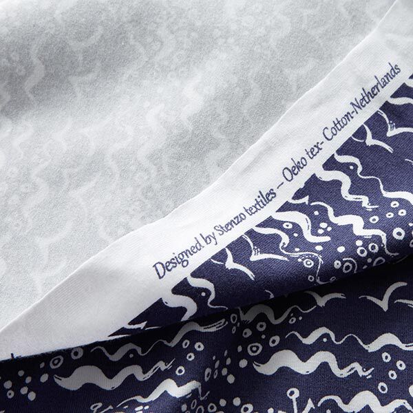 Baumwolljersey Wellengang | STENZO – marineblau/weiss, image number 3