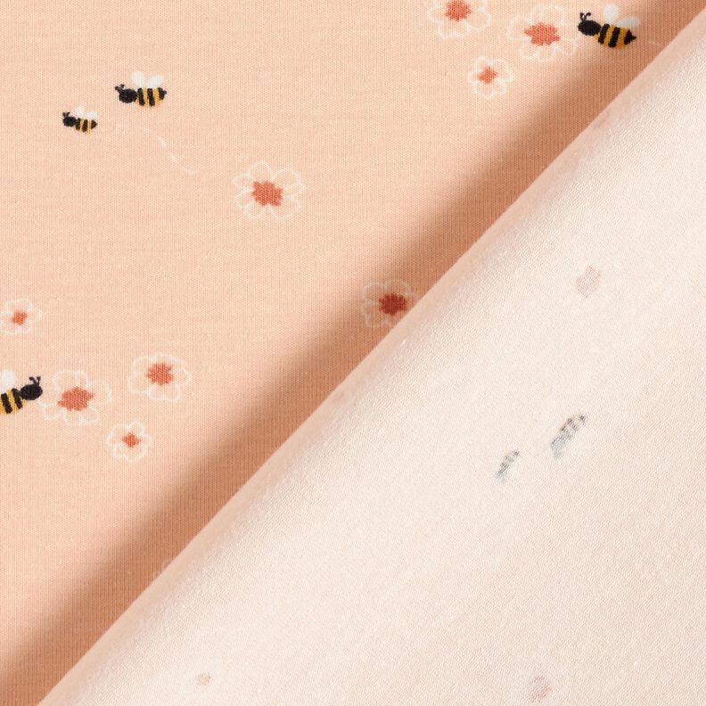 Baumwolljersey Bienchen auf der Wiese Digitaldruck – hellbeige,  image number 4