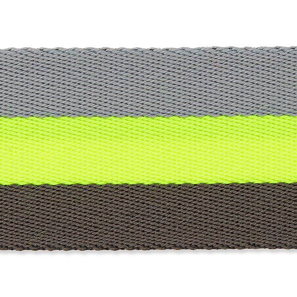 Taschengurtband Neon [ 40 mm ] – neongelb/grau,  image number 1