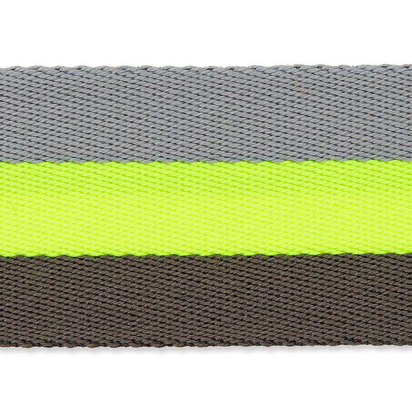 Taschengurtband Neon [ 40 mm ] – neongelb/grau,  image number 1