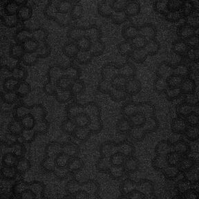 Mantelstoff erhabene Blumen – schwarz, 