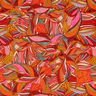 Beachwear Viskosestoff Pfauen und Blumen – orange/burgunder,  thumbnail number 1