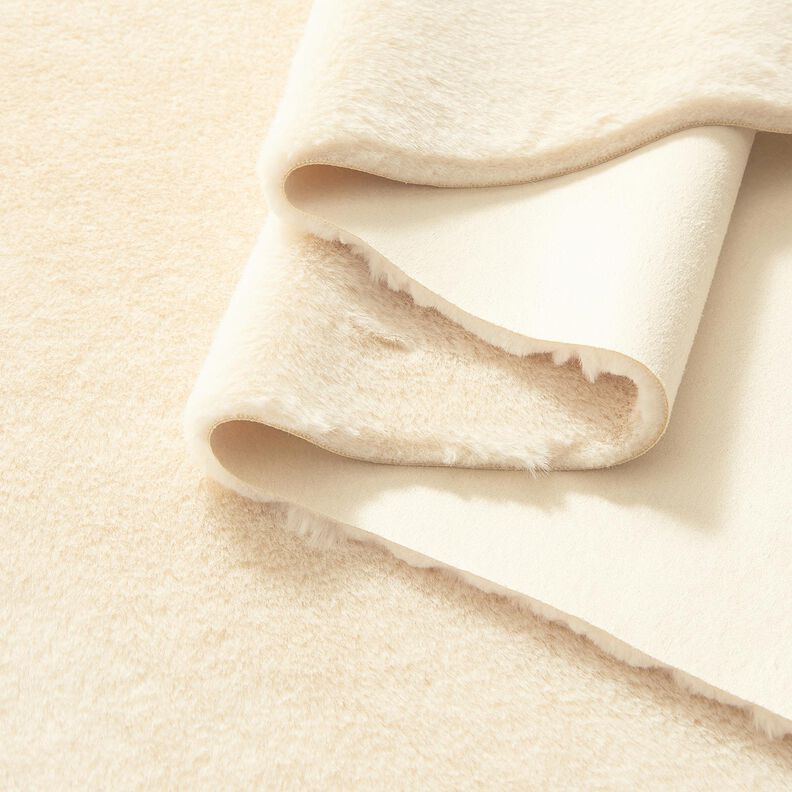 Veloursstoff mit Kunstfell-Abseite – creme,  image number 8