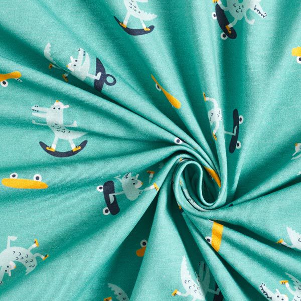 Baumwolljersey Skate-Krokodil | PETIT CITRON – mint, image number 8