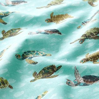 Baumwollstoff Cretonne Schildkröten – türkis, 