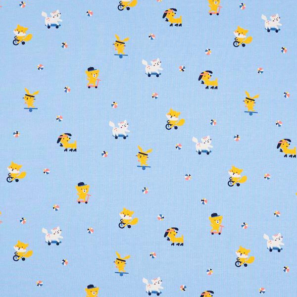 Baumwolljersey sportliche Tiere | PETIT CITRON – hellblau, image number 1