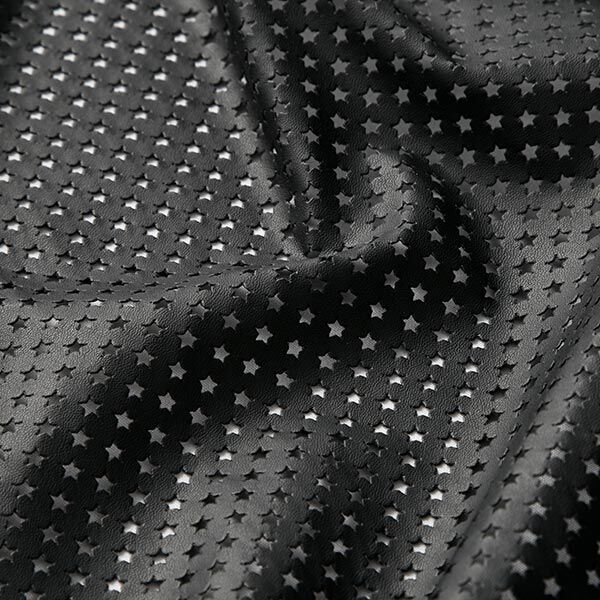 Lederimitat gestanzte Sternchen – schwarz, image number 2