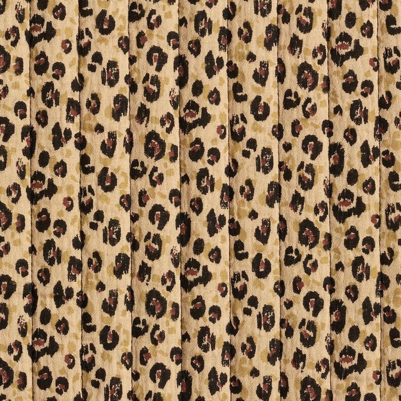 Musselin Steppstoff Leo Print – beige/schwarz,  image number 1