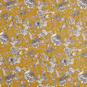 Dekostoff Halbpanama opulente Pflanzen – senf, 