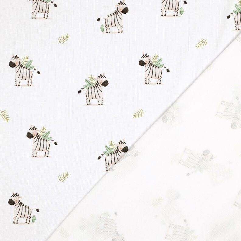 GOTS Baumwolljersey Zebras in der Steppe Digitaldruck | Poppy Fabrics – weiss/schwarz, image number 3