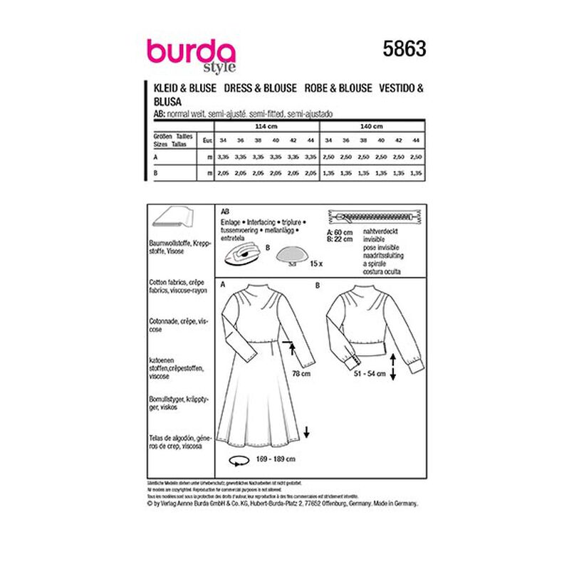 Kleid / Bluse | Burda 5863 | 34-44,  image number 9