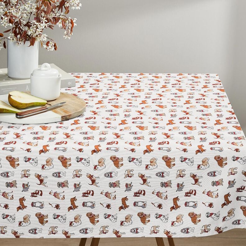 Baumwollstoff Cretonne verspielte Hunde – mittelbraun/elfenbein,  image number 6