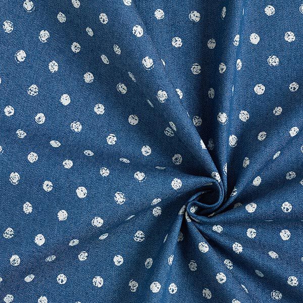 Stretch Jeans Punkte – jeansblau, image number 3