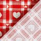 Baumwollstoff Cretonne Vichykaro und Herzen – rot,  thumbnail number 4