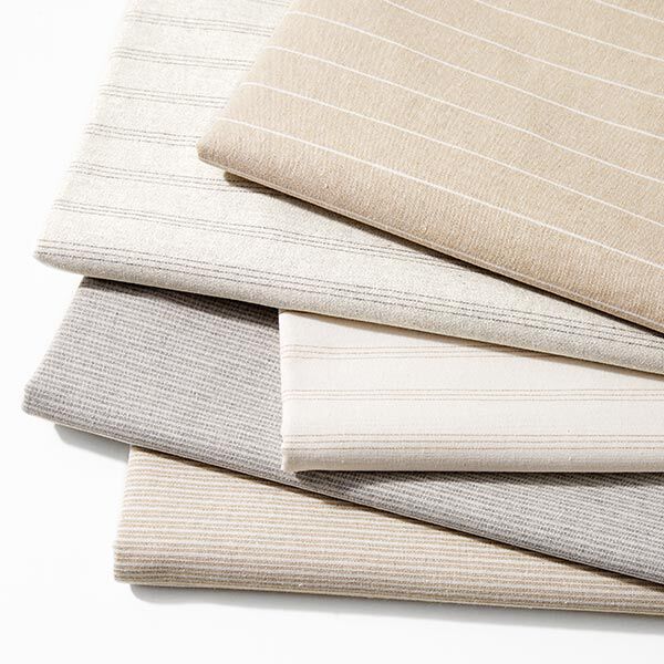 Dekostoff Canvas drei Streifen recycelt – anemone | Reststück 50cm