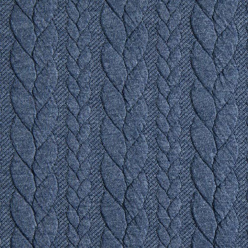 Jerseyjacquard Cloqué Zopfmuster – jeansblau,  image number 1