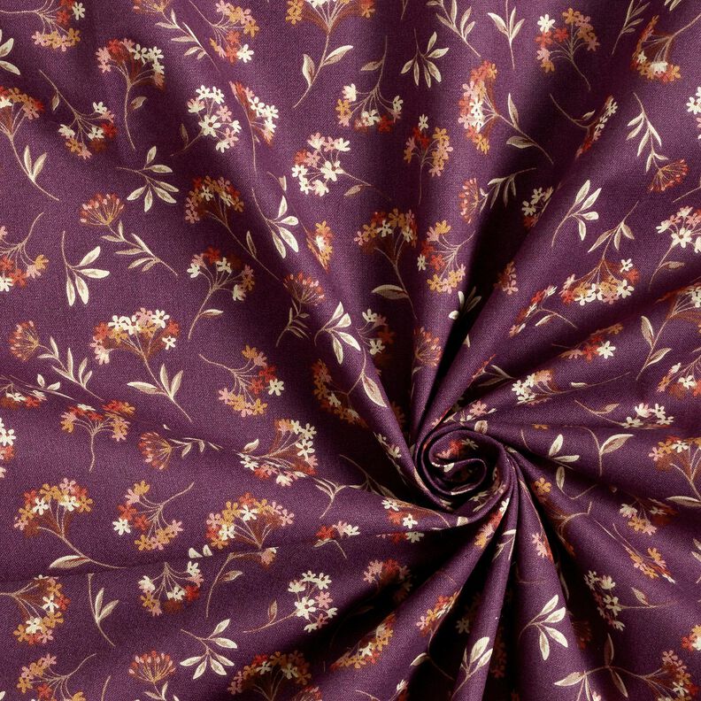 Baumwollstoff Cretonne zarte Blüten – traube, image number 3