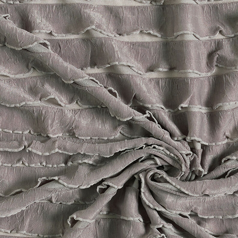 Rüschen Jersey Batik Querstreifen – dunkeltaupe,  image number 3