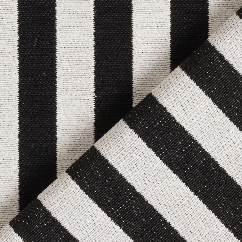 Dekostoff Jacquard breite Streifen – elfenbein/schwarz,  image number 4